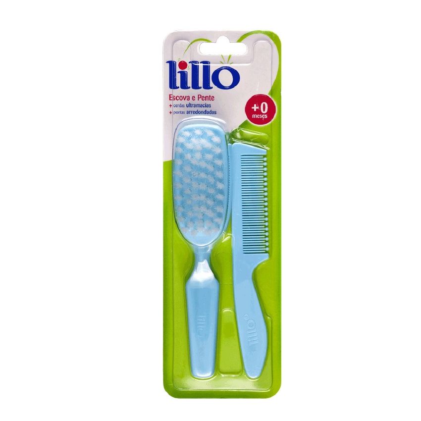 CONJUNTO LILLO ESCOVA E PENTE ULTRA MARCIOS AZUL 