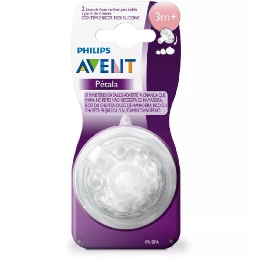 BICO DE MAMADEIRA AVENT VARIAVEL 3+ MESES 2 UND