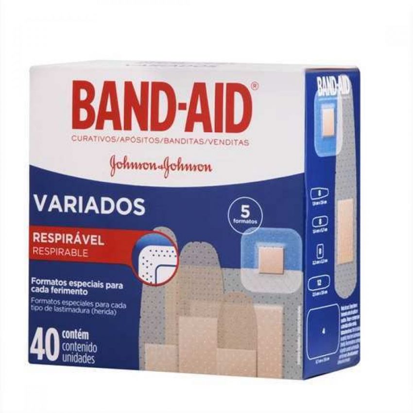 BAND AID VARIADOS COM 40UNIDADES