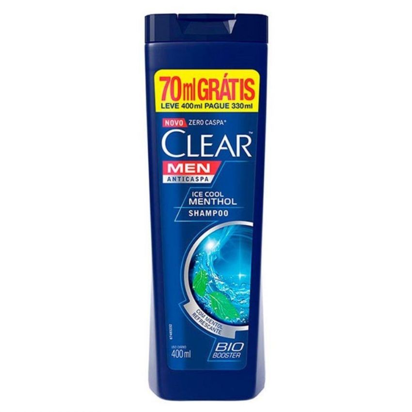 SHAMPOO CLEAR MEN ICE COOL MENTHOL LEVE 400ML PAGUE 300ML