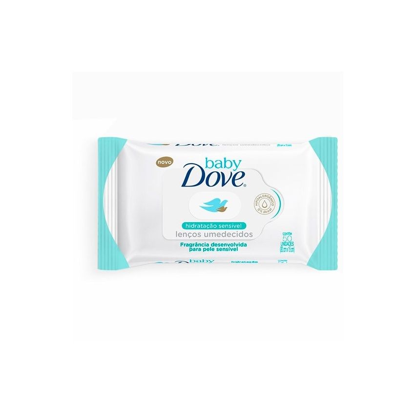 LENCO UMEDECIDOS DOVE BABY HIDR.SENSIV COM 50 UNIDADES