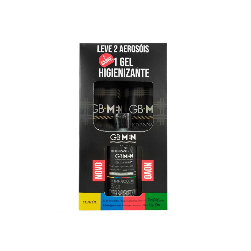 KIT GIOVANA MEN 2 DESODORANTEL AERO 150ML+ALCOOL GEL 60ML