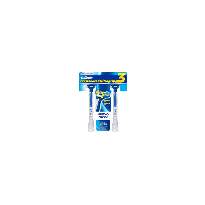 APARELHO DE BARBEAR PRESTOBARBA ULTRAGRIP 3 C/2 CINZA