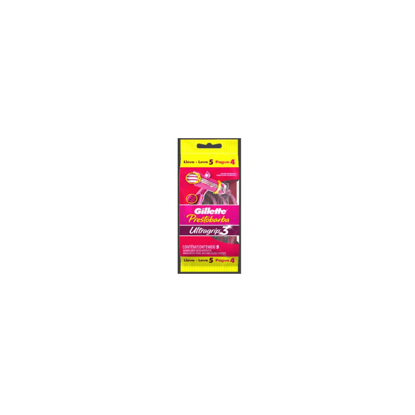 APARELHO PRESTOBARBA ULTRAGRIP3 LEVE 5 PAGUE 4 FEMININO