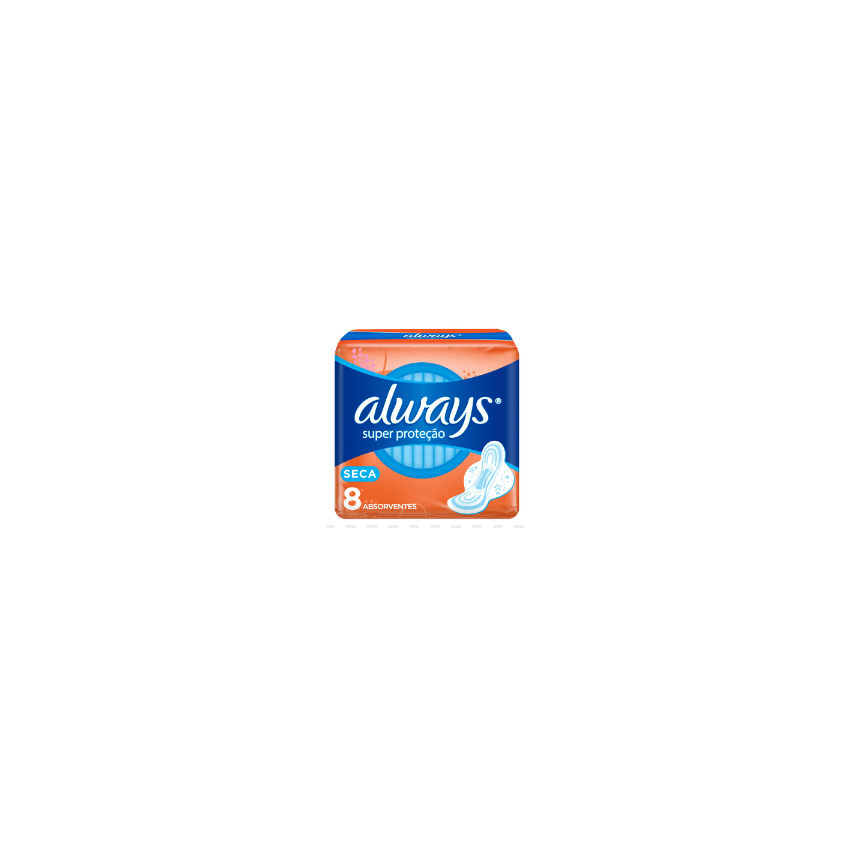ABSORVENTE ALWAYS SECA COM ABAS COM 8 UNIDADES