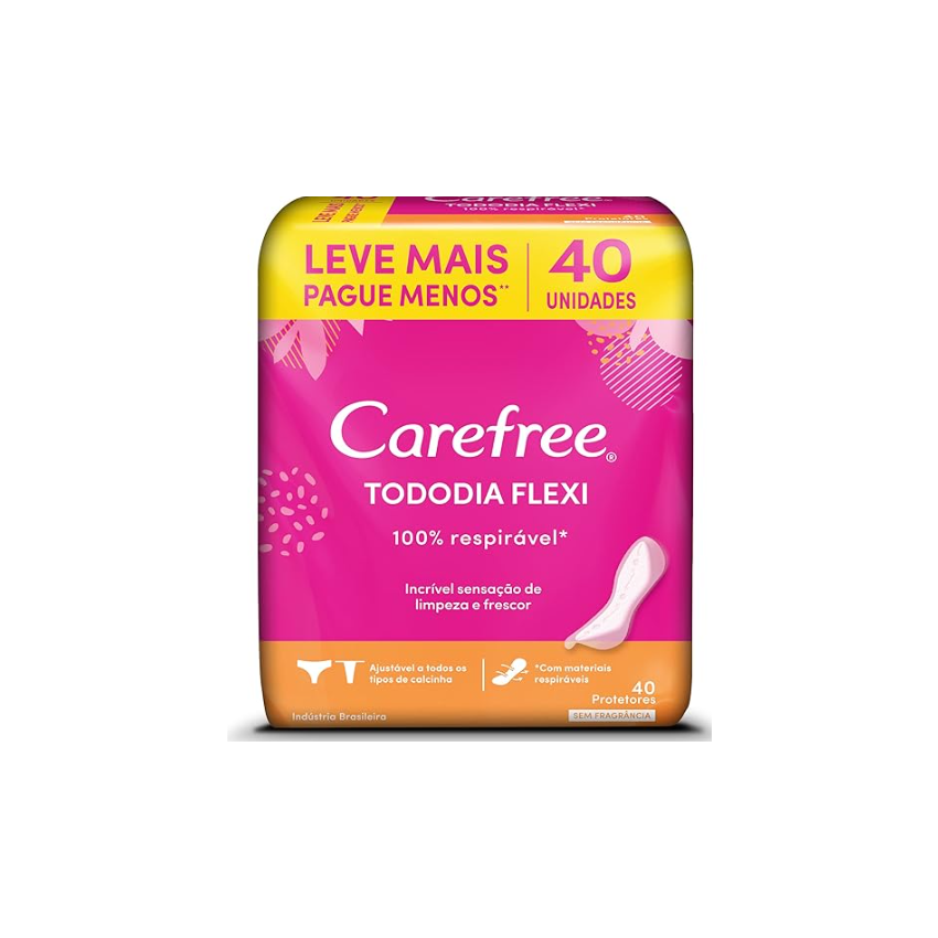 PROTETOR DIARIO CAREFREE TODO DIA FLEXI COM 40 UNIDADES