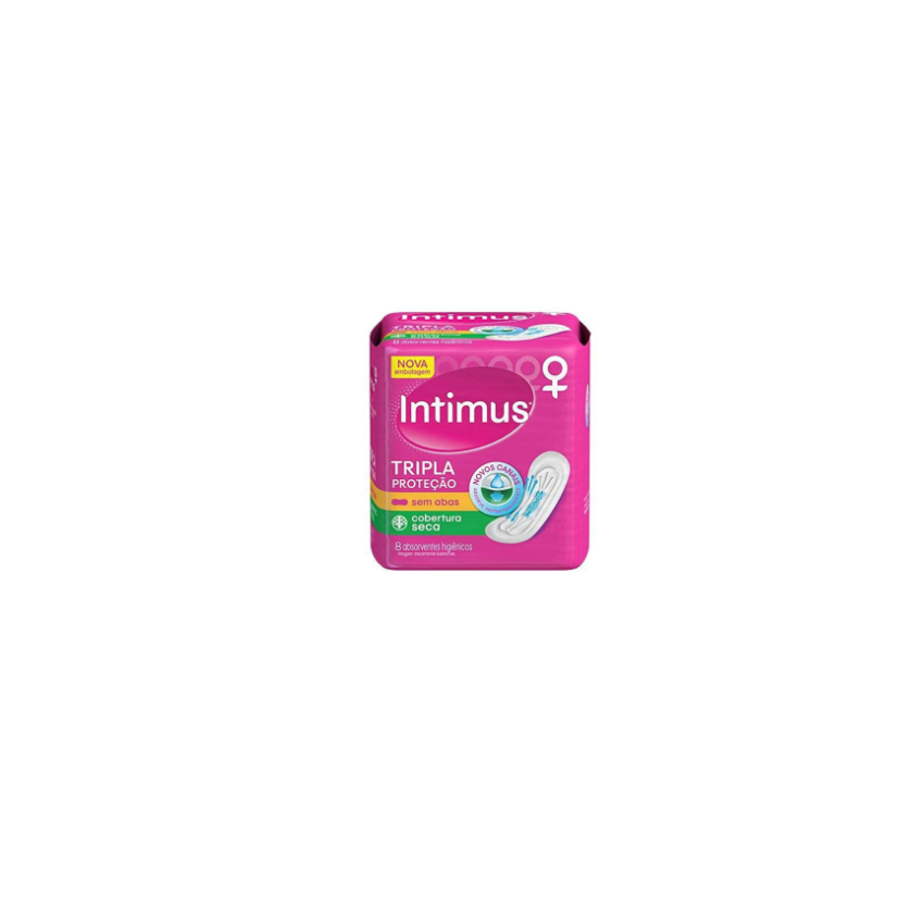 ABSORVENTE INTIMUS COBERTURA SECA SEM ABAS 8 UNIDADES