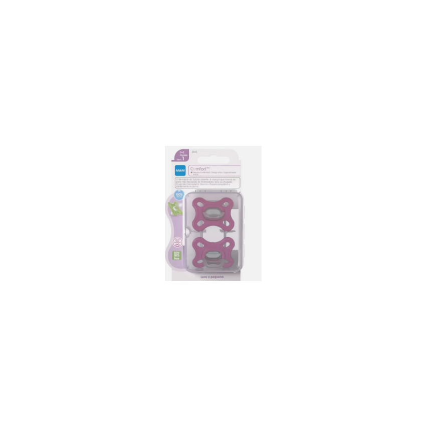 CHUPETA MAM CONFORT COR ROSA TAMANHO 1 COM 2 UNIDADES