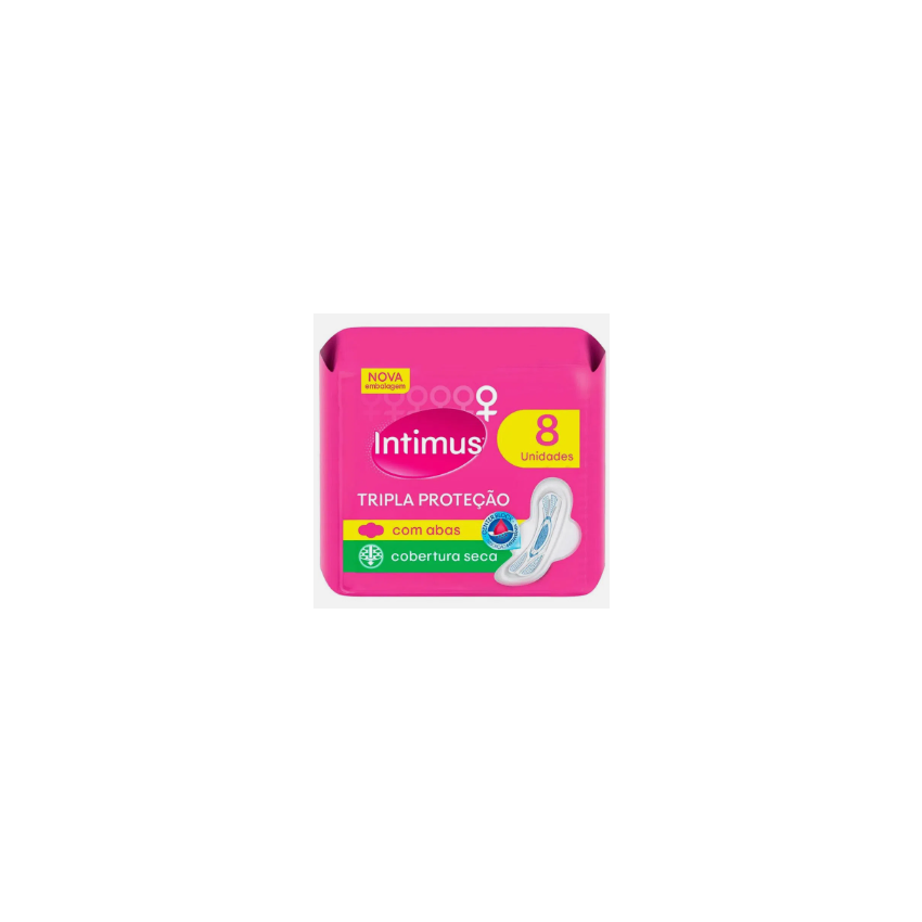 ABSORVENTE INTIMUS GEL SECA COM ABAS 8 UNIDADES