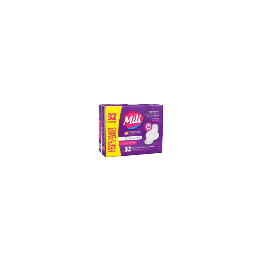 ABSORVENTE MILI DIANOITE SUAVE COM ABAS 