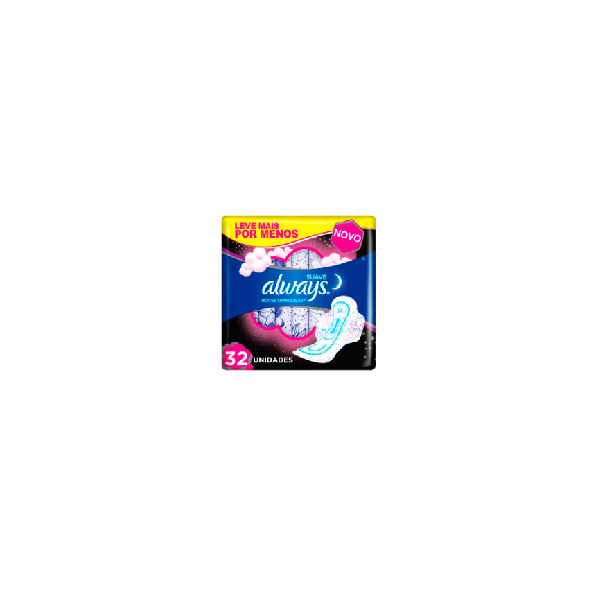 ABSORVENTE ALWAYS NOT SUAVE ABAS G COM 32 UNIDADES