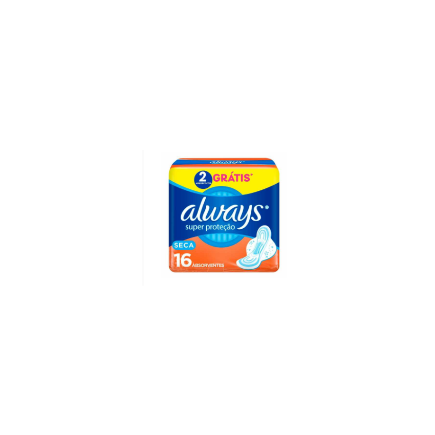 ABSORVENTE ALWAYS SUPER PROTEÇÃO COM ABAS 16UN