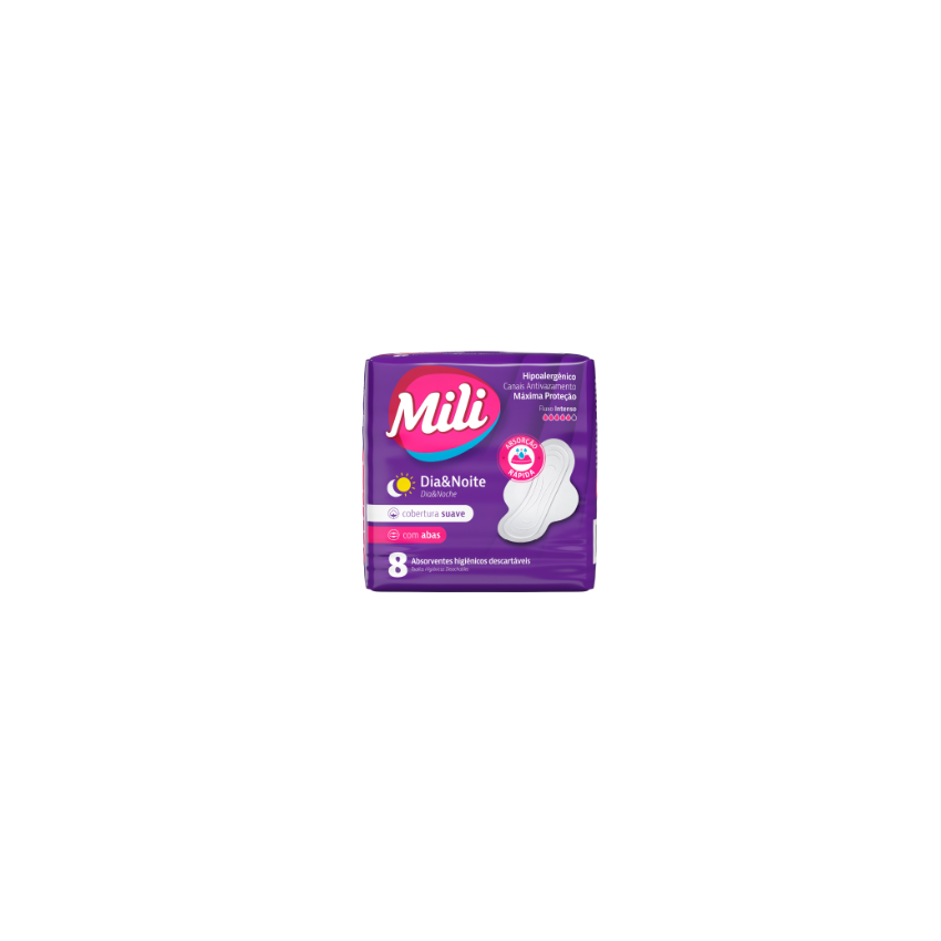 ABSORVENTE MILI DIANOITE SUAVE COM ABAS 