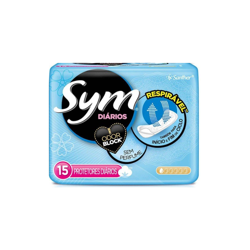 ABSORVENTE PROTETOR DIARIO SYM SEM PERFUME 15UN