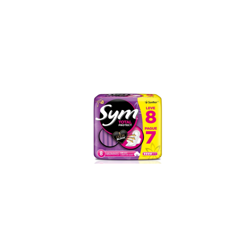 ABSORVENTE SYM SUAVE COM ABAS LEVE 8 PAGUE 7