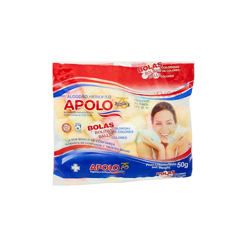 ALGODÃO BOLA 50G APOLO COLORIDO