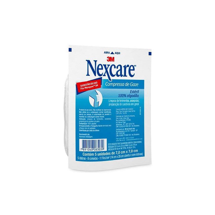 NEXCARE COMPRESSA DE GAZE ESTÉRIL 3M 5 UNIDADES