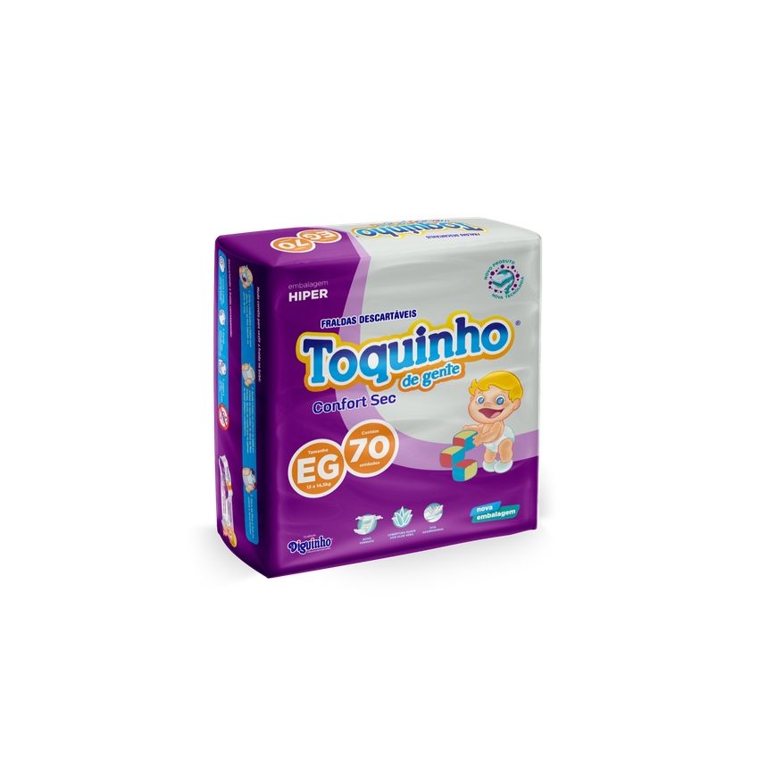 FRALDA TOQUINHO CONFORT SEC EG COM 70 UNIDADES