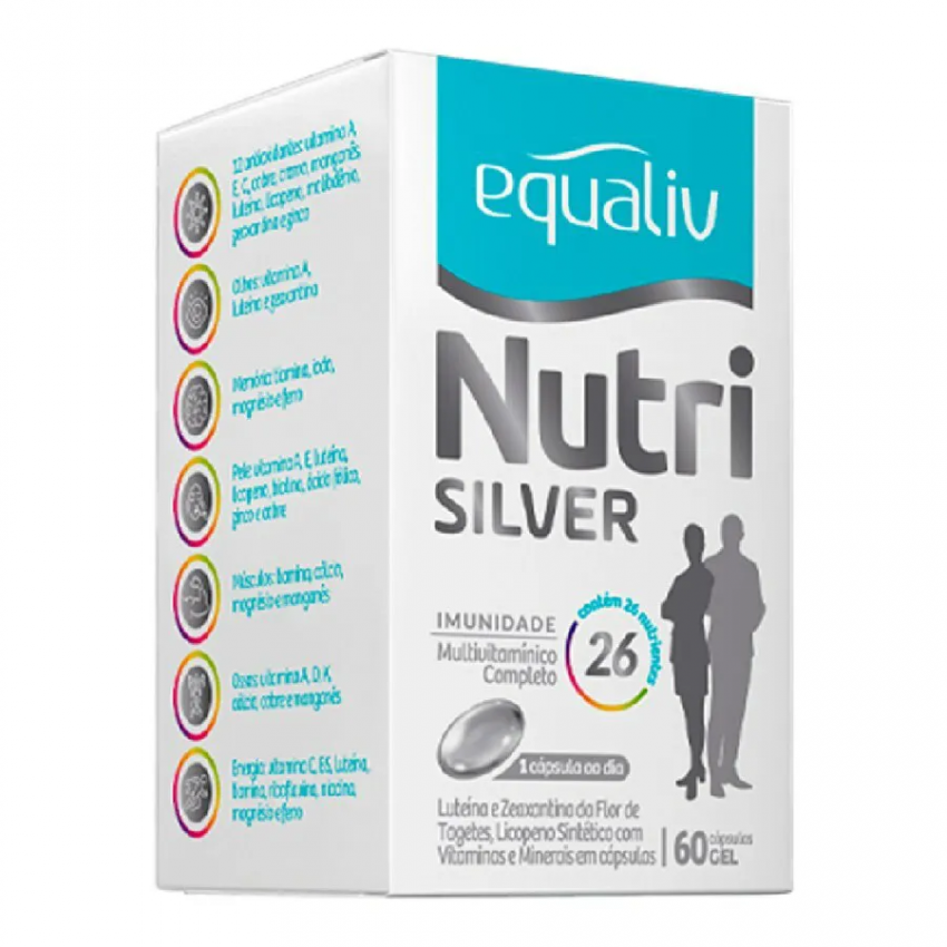 EQUALIV NUTRI SILVER COM 60 CAPSULAS GEL