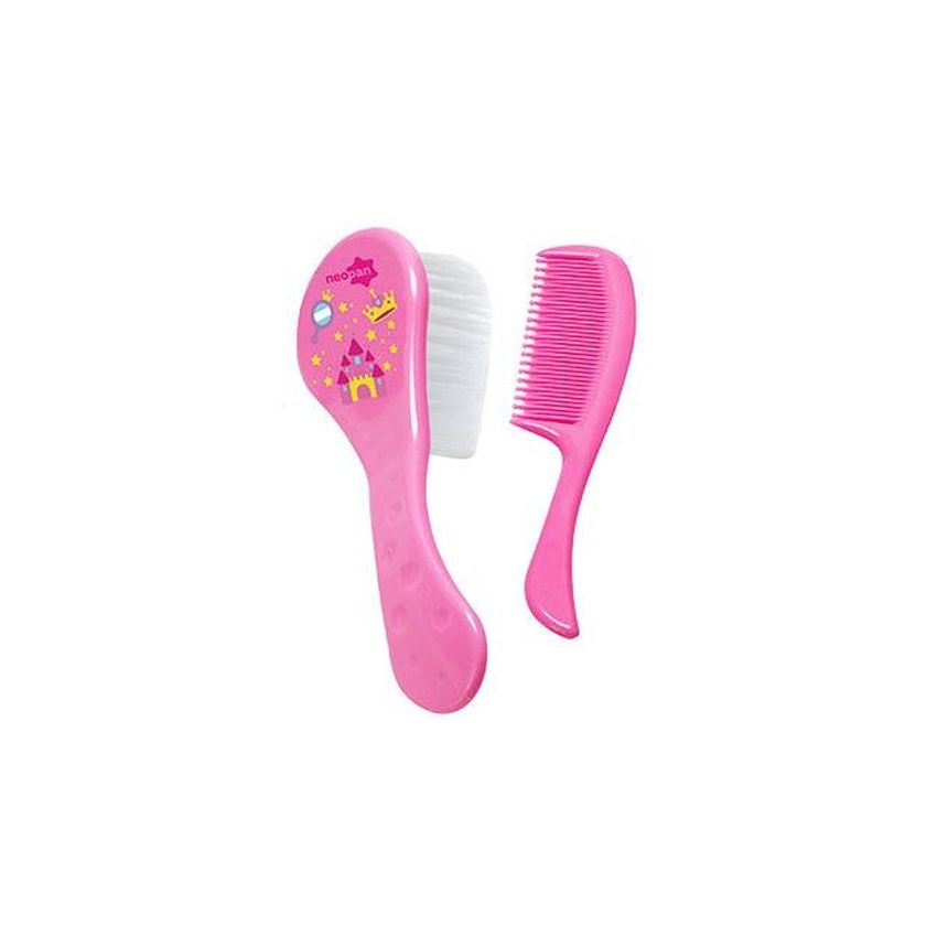 KIT ESCOVA E PENTE PARA BEBE NEOPAN ROSA