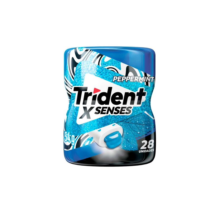 TRIDENT X SENSES PEPPERMINT HORTELÃ 54G 28 UNIDADES