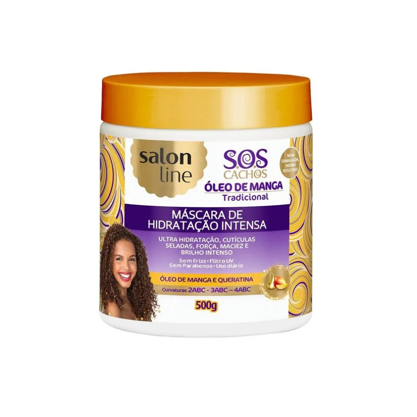 MÁSCARA CAPILAR SALON LINE SOS CACHOS OLEO DE MANGA 500G