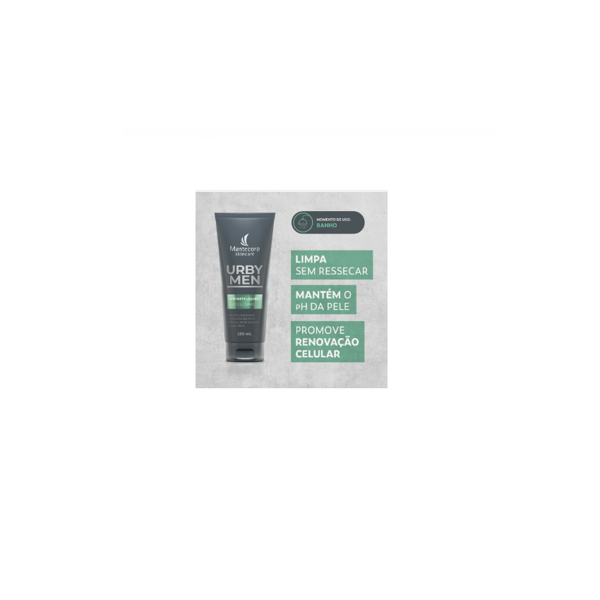 SABONETE CORPO E ROSTO MANTECORP URBY MEN LÍQUIDO COM 150ML 
