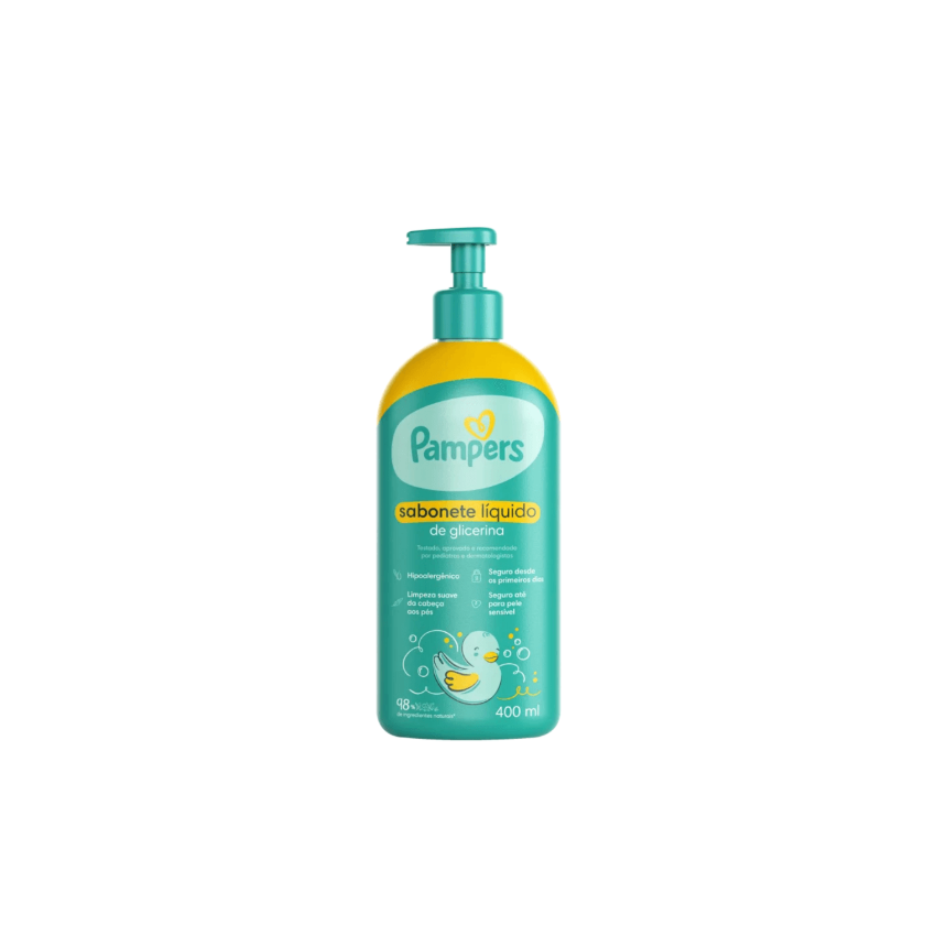 SABONETE PAMPERS LIQUIDO CORPO GLICERINA COM 400ML