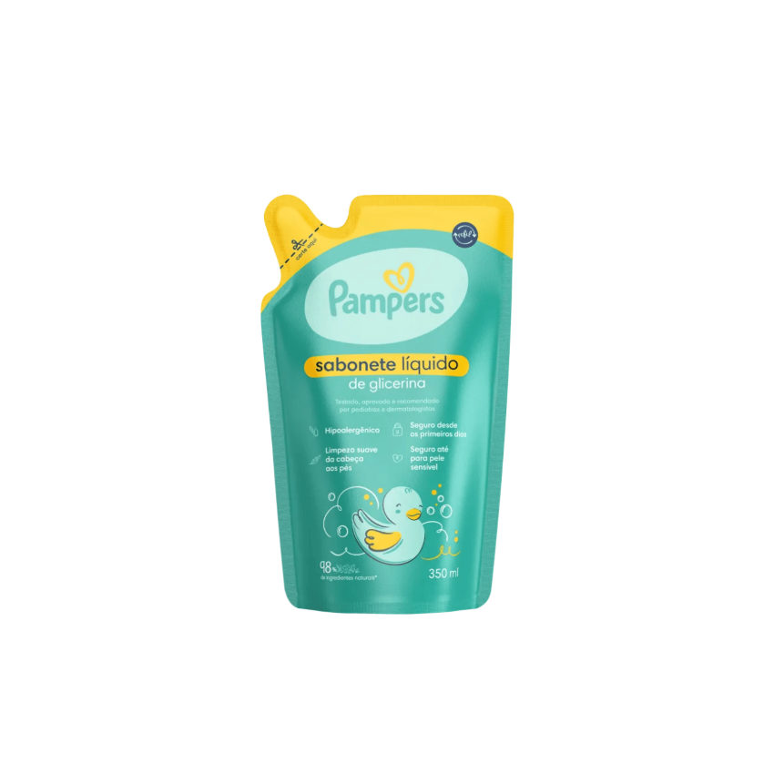 SABONETE PAMPERS REFIL LIQUIDO GLICERINA COM 350ML