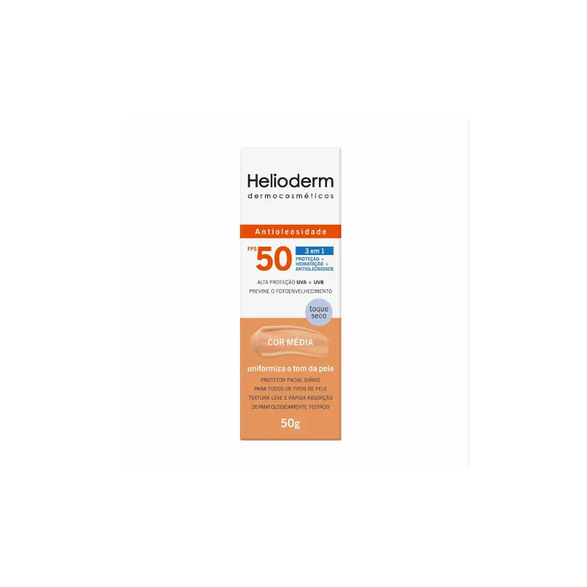 PROTETOR SOLAR HELIODERM ANTIOLEOSIDADE FPS50 MEDIA COM 50G