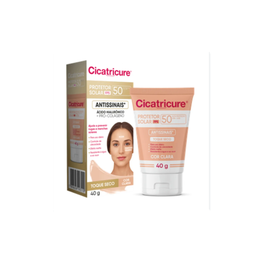 PROTETOR SOLAR CICATRICURE COR CLARA FPS 50 40G