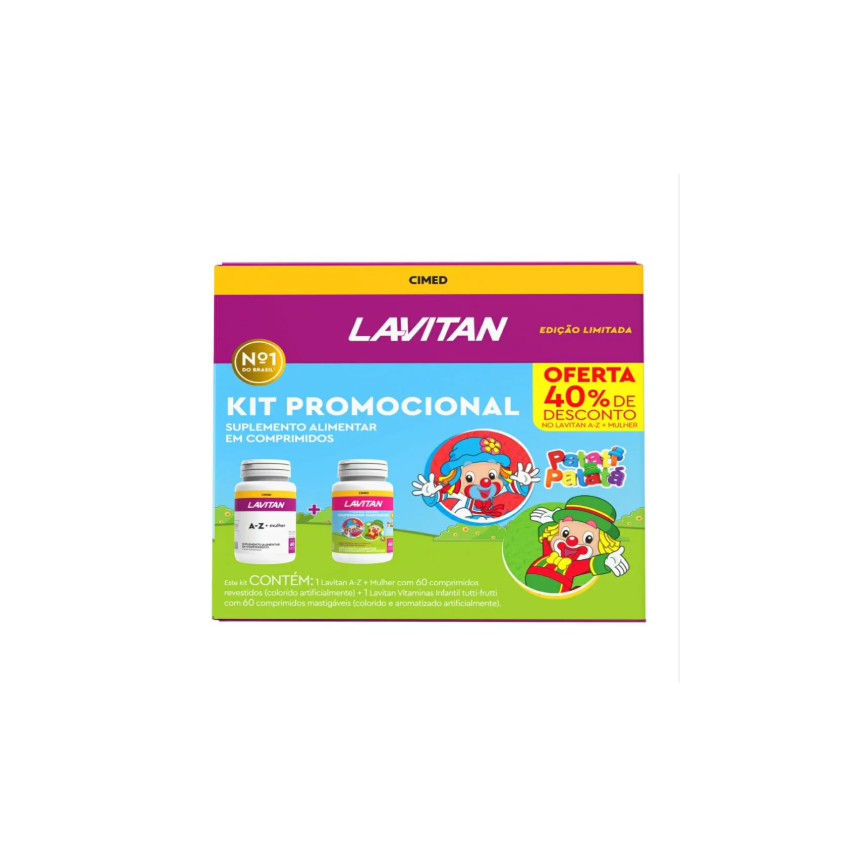 LAVITAN AZ MULHER + LAVITAN INFANTIL COM 60 COMPRIMIDOS CADA