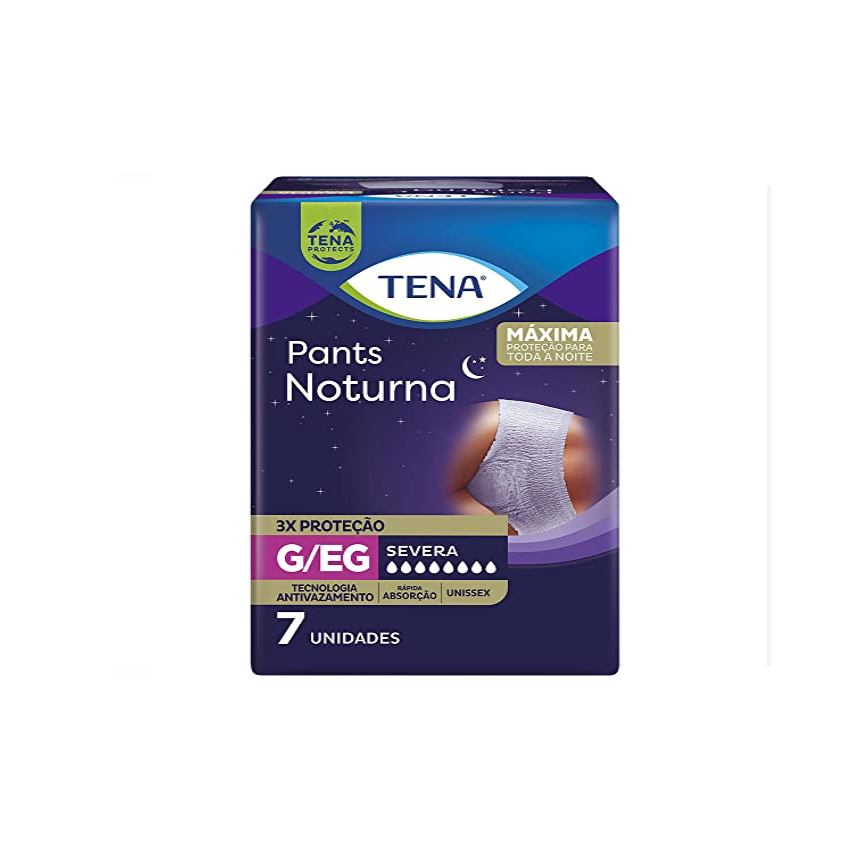 FRALDA GERIÁTRICA TENA PANTS NOTURNA G/EG COM 7 UNIDADES