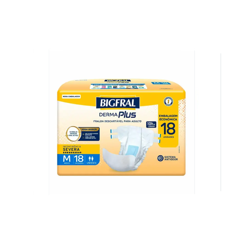 FRALDA BIGFRAL DERMA PLUS ECON M 18UN
