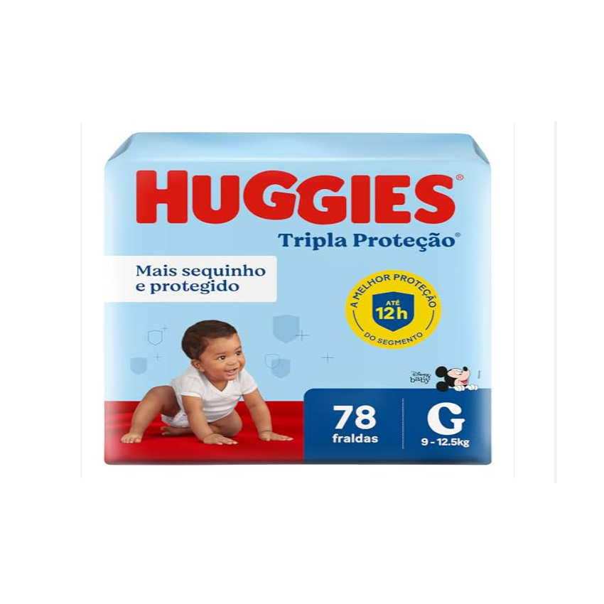 FRALDA HUGGIES TRIPLA PROTEÇAO HIPER G 78UN