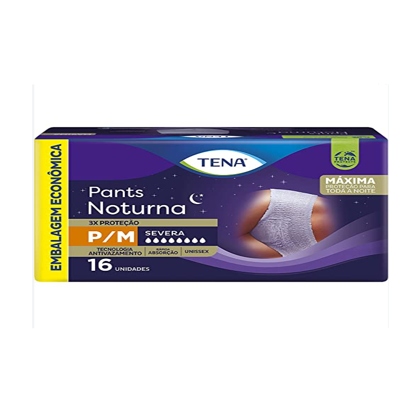 FRALDA GERIATRICA TENA PANTS NOTURNA P/M COM 16 UNIDADES