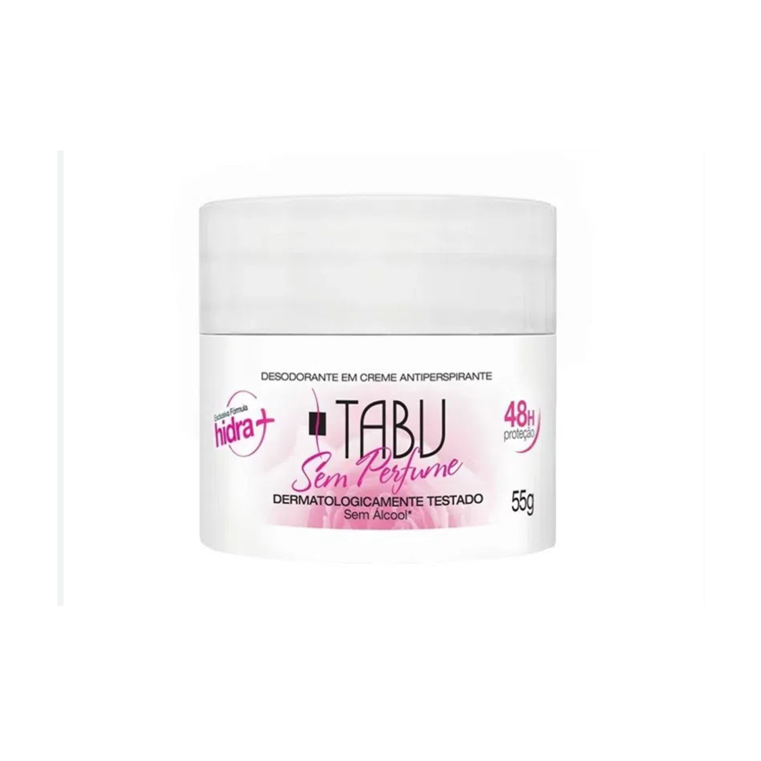 DESODORANTE CREME ANTITRASPIRANTE TABU SEM PERFUME 55G