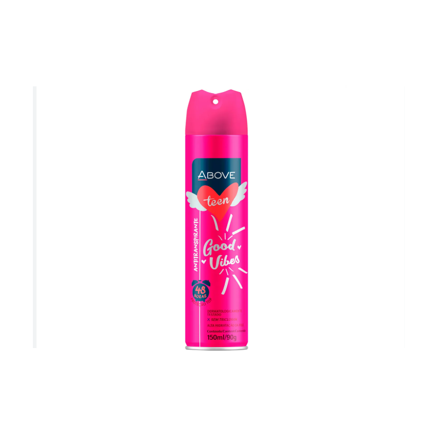 DESODORANTE AEROSOL ABOVE TEEN GOOD VIBES COM 150ML