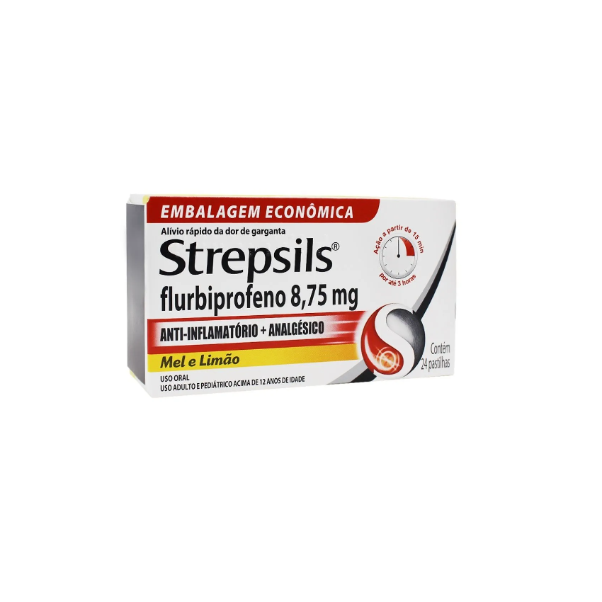 STREPSILS 8,75 MG MEL/LIMÃO PASTILHA 24 UNIDADES