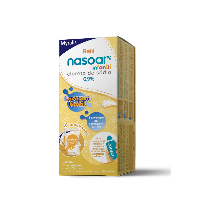 NASOAR 0,9% REFIL INFANTIL COM 15 ENVELOPES