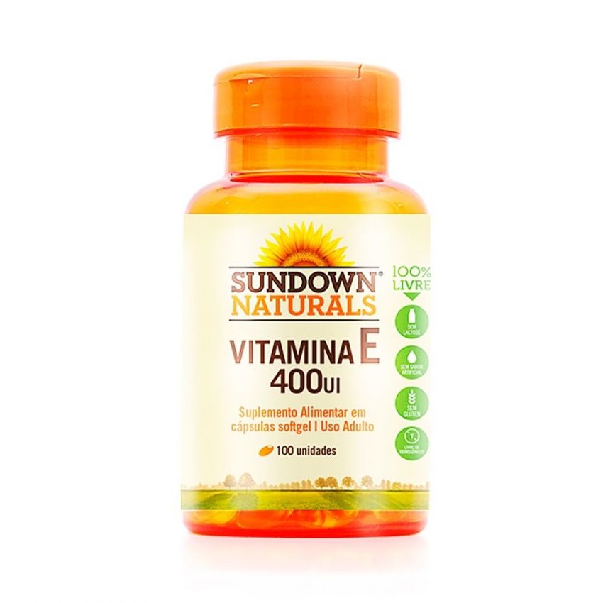 SUNDOWN NATURALS VITAMINA E 400UI COM 100 CAPSULAS