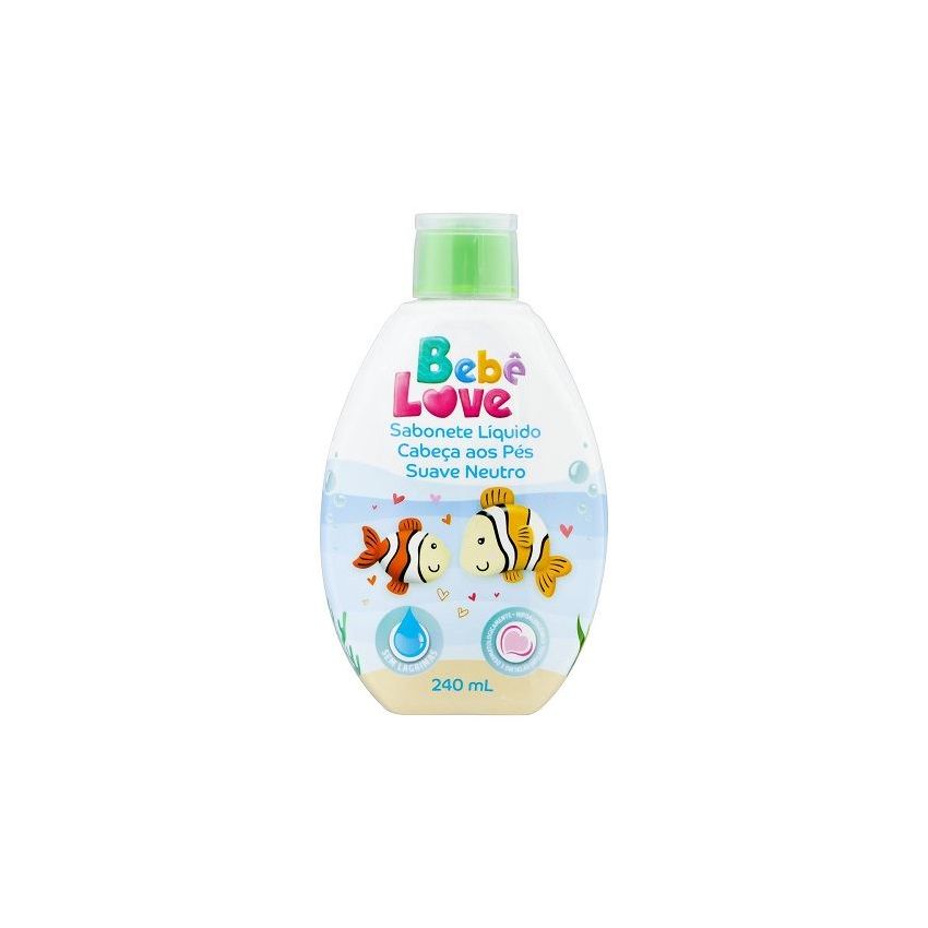 SABONETE LIQUIDO CABEÇA AOS PES BEBE LOVE SUAVE NEUTRO 240ML