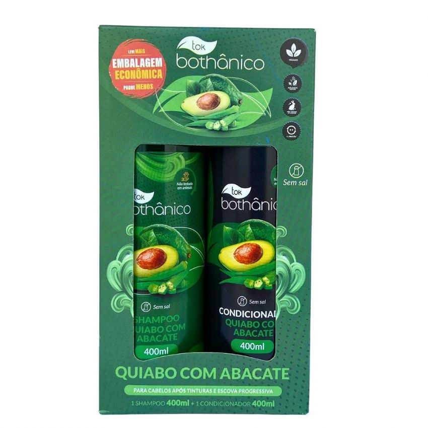 KIT TOK BOTHANICO SHAMPO CONDICIONADOR QUIABO C/ABACATE 400G