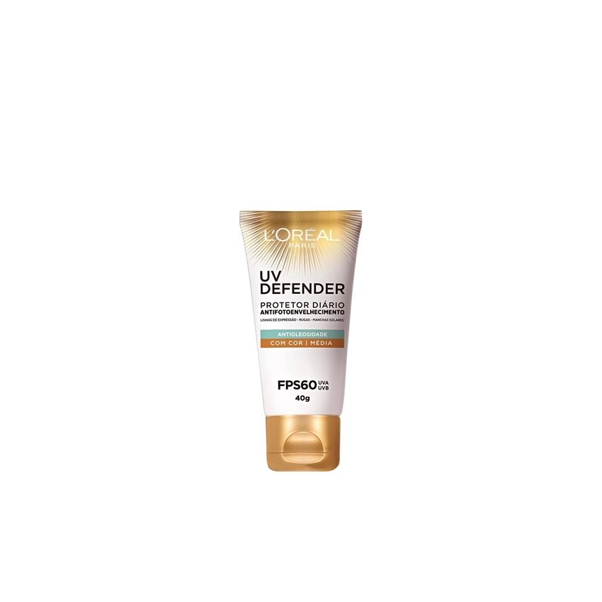 LOREAL UV DEFENDER FPS60 ANTIOLEOSIDADE C/ MÉDIA 40G