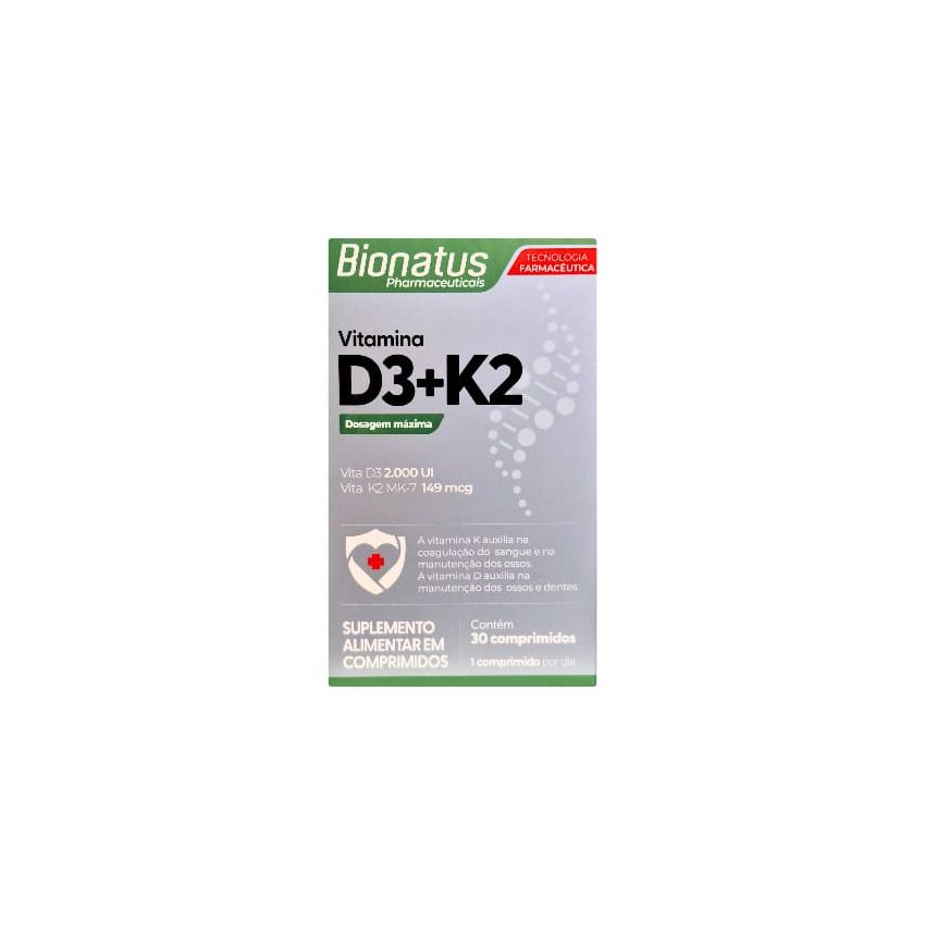 VITAMINA D3+K2 COM 30 COMPRIMIDOS BIONATUS