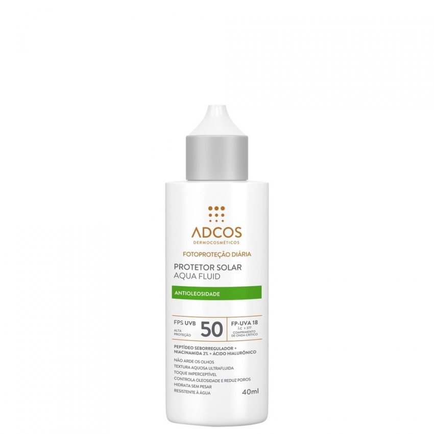 PROTETOR SOLAR ADCOS AQUA FLUID ANTIOLEOSIDADE SEM COR 40ML