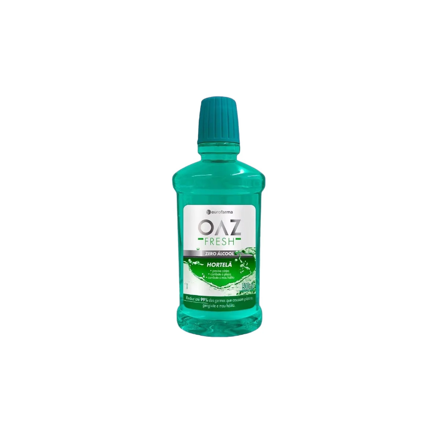 ENXAGUANTE BUCAL OAZ FRESH HORTELÃ SEM ALCOOL 500ML