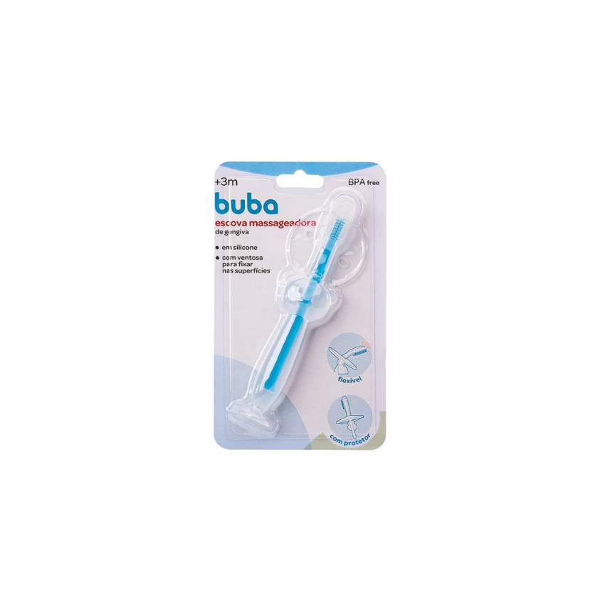 ESCOVA MASSAGIADORA DE GENGIVA BUBA -AZUL