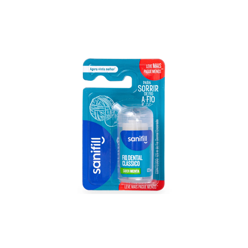 FIO DENTAL SANIFILL CLASSICO LEVE MAIS PAGUE MENOS 125M