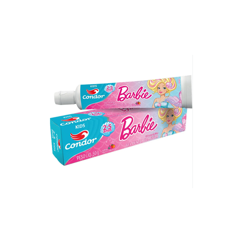 CREME DENTAL CONDOR 050G KIDS BARBIE GEL *